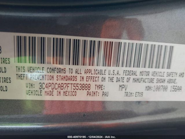 3C4PDCAB7FT553888 Dodge JOURNEY SE
