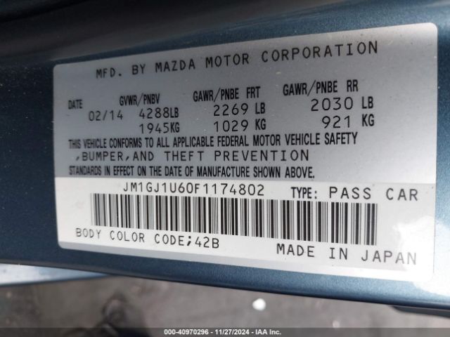 JM1GJ1U60F1174802 Mazda Mazda6 I Sport