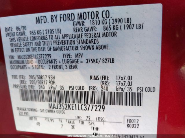 MAJ3S2KE1LC377229 Ford Ecosport Titanium