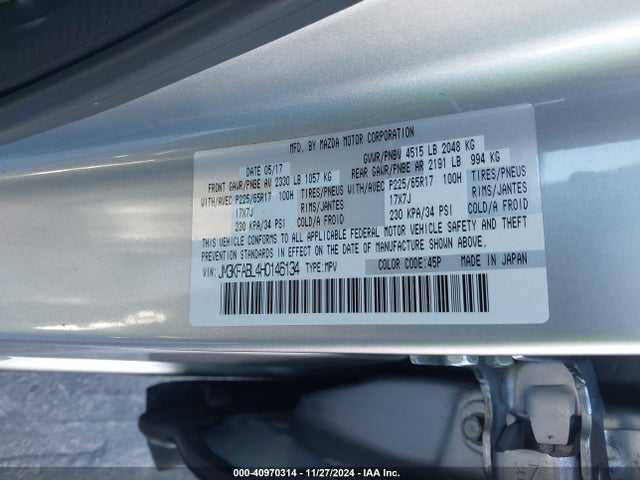 JM3KFABL4H0146134 Mazda CX-5 SPORT