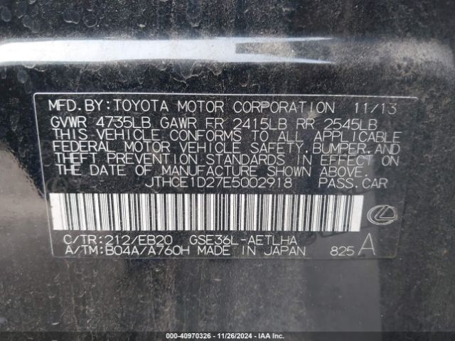JTHCE1D27E5002918 Lexus IS 350