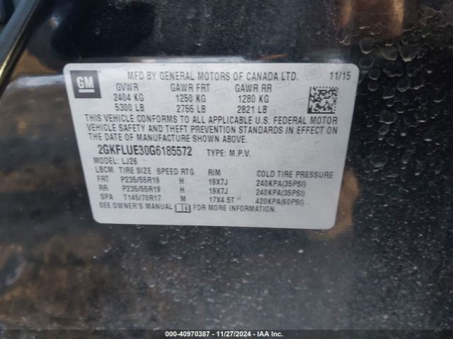 2GKFLUE30G6185572 GMC Terrain Slt