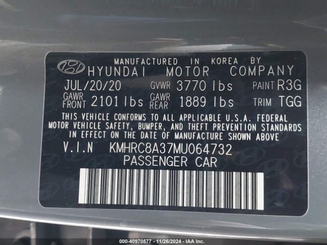 KMHRC8A37MU064732 Hyundai Venue Sel