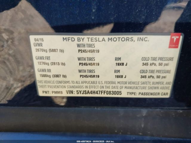 5YJSA4H47FF083005 Tesla Model S 85d/p85d