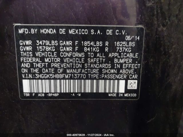 3HGGK5H88FM713770 Honda Fit Ex/ex-l