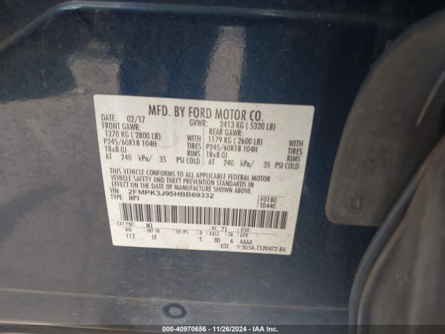2FMPK3J95HBB69332 Ford EDGE SEL