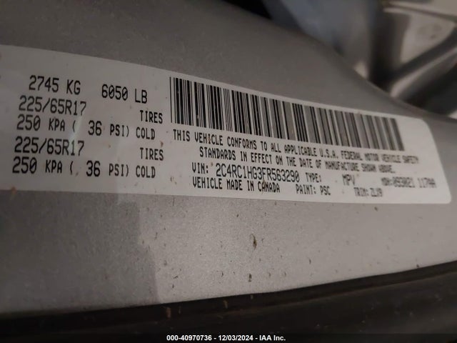 2C4RC1HG3FR563290 Chrysler Town & Country S