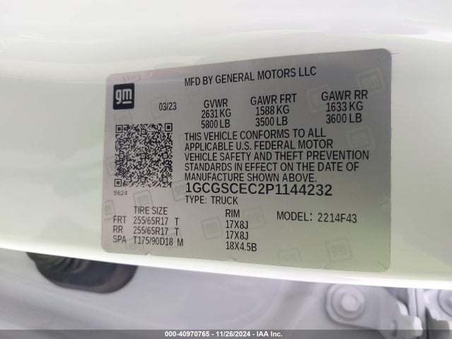 1GCGSCEC2P1144232 Chevrolet Colorado 2wd  Short Box Lt
