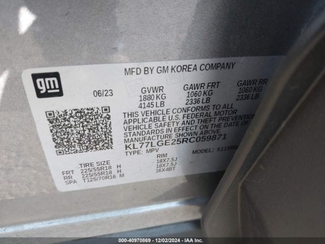 KL77LGE25RC059871 Chevrolet Trax Fwd 1rs