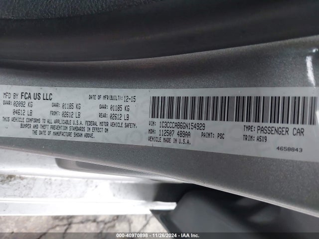 Chrysler 200 Limited 2016 1C3CCCAB6GN154929 Image 9
