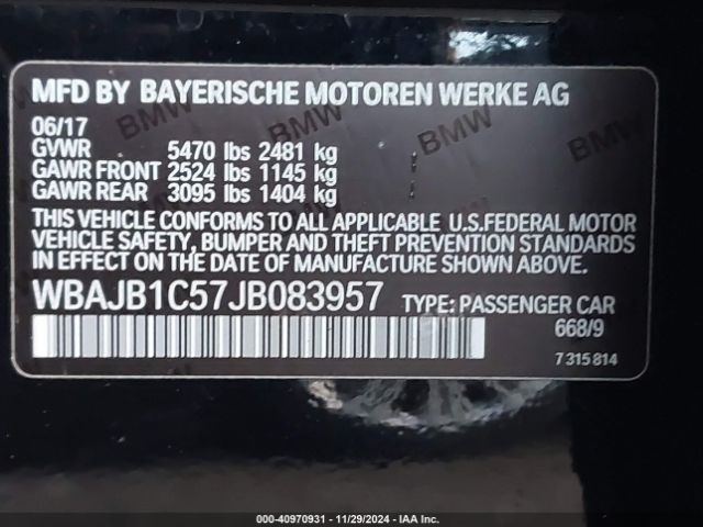 WBAJB1C57JB083957 BMW 530e Xdrive Iperformance