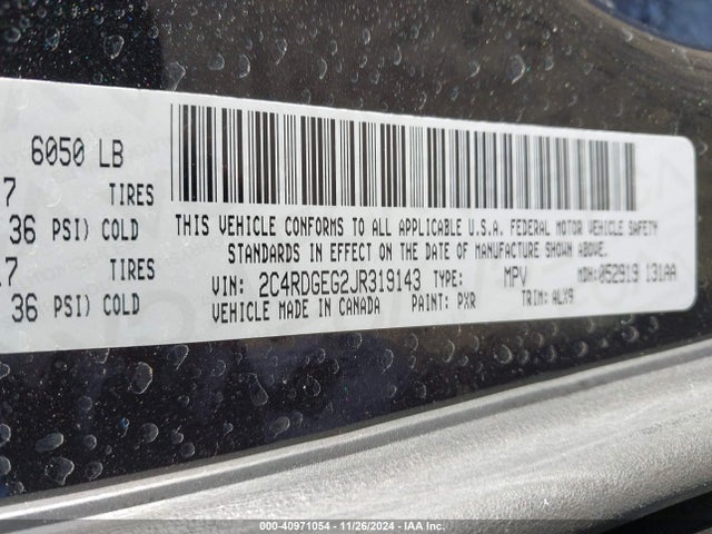 Dodge Grand Caravan Gt 2018 2C4RDGEG2JR319143 Image 9