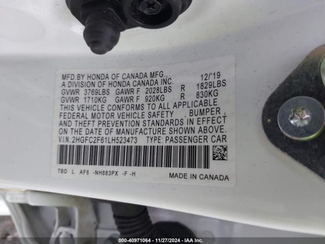 2HGFC2F61LH523473 Honda Civic Lx