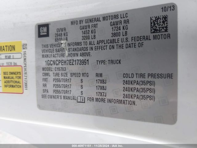 1GCNCPEH7EZ173991 Chevrolet Silverado 1500 Work Truck 1wt