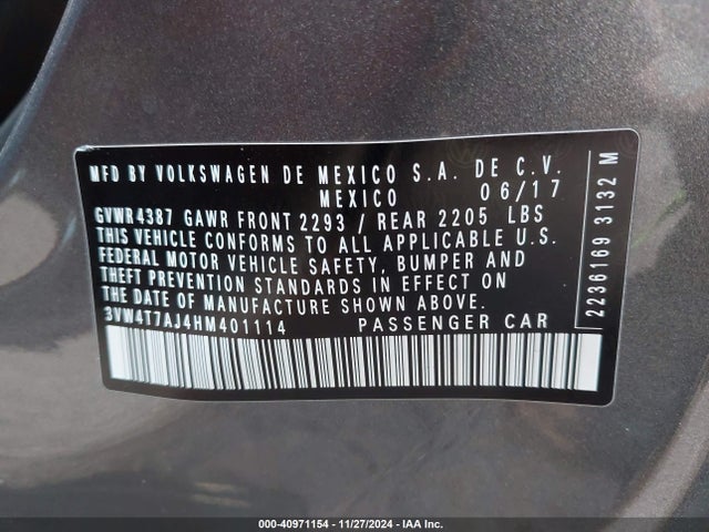 3VW4T7AJ4HM401114 Volkswagen JETTA GLI