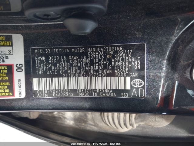2T1BURHE7JC975409 Toyota Corolla L/le/xle/se/xse