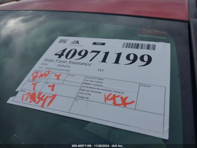 JHMGK5H51GS015982 Honda FIT LX