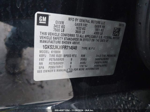 1GKS2JKJ6FR714948 GMC Yukon Xl 1500 Denali