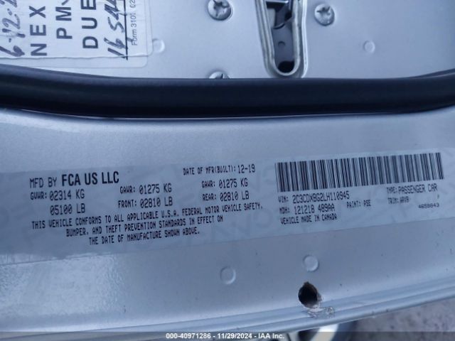 2C3CDXBG2LH110945 Dodge Charger Sxt Rwd