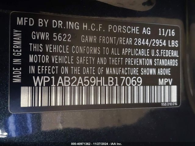 WP1AB2A59HLB17069 Porsche MACAN S
