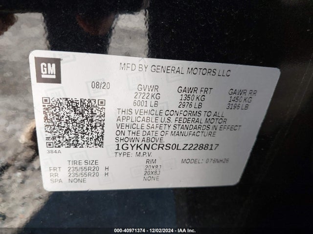 2020 CADILLAC XT5 1GYKNCRS0LZ228817 Photo 8