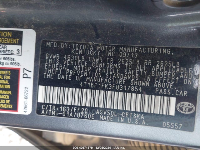 Toyota CAMRY SE 2014 4T1BF1FK3EU317854 Image 9