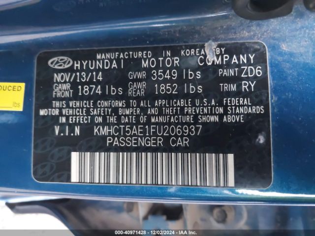 KMHCT5AE1FU206937 Hyundai ACCENT GS