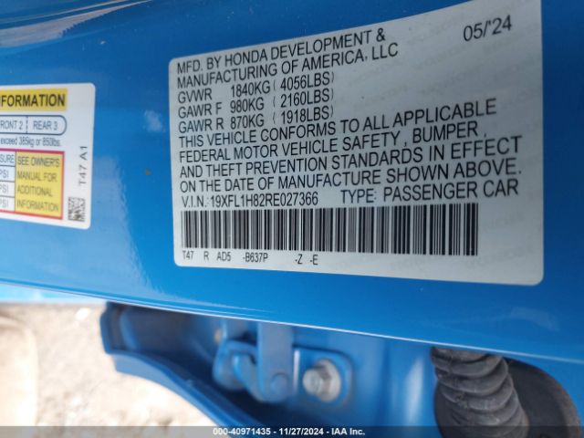 19XFL1H82RE027366 Honda Civic Sport Touring