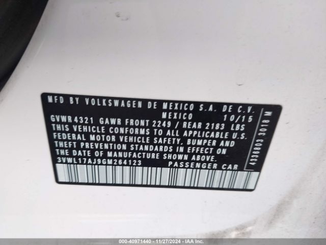 3VWL17AJ9GM264123 Volkswagen Jetta 1.8t Sel