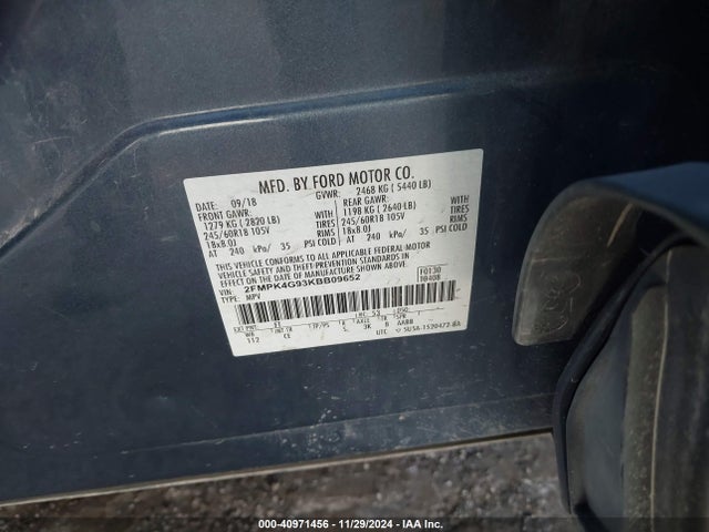 Ford EDGE SE 2019 2FMPK4G93KBB09652 Image 9