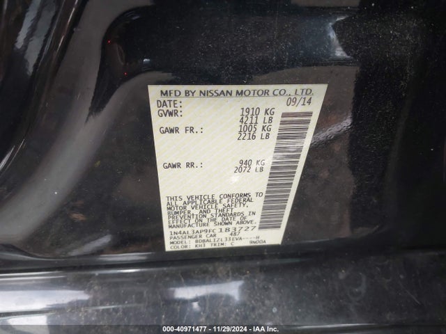 Nissan Altima 2.5 Sv 2015 1N4AL3AP9FC183727 Image 9