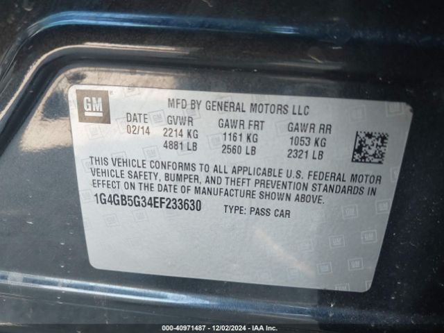 1G4GB5G34EF233630 Buick Lacrosse Leather Group