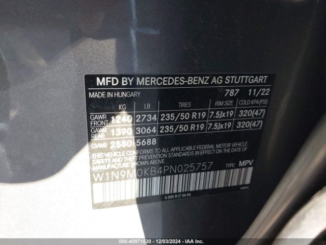 W1N9M0KB4PN025757 Mercedes-Benz Eqb 300 Suv 4matic