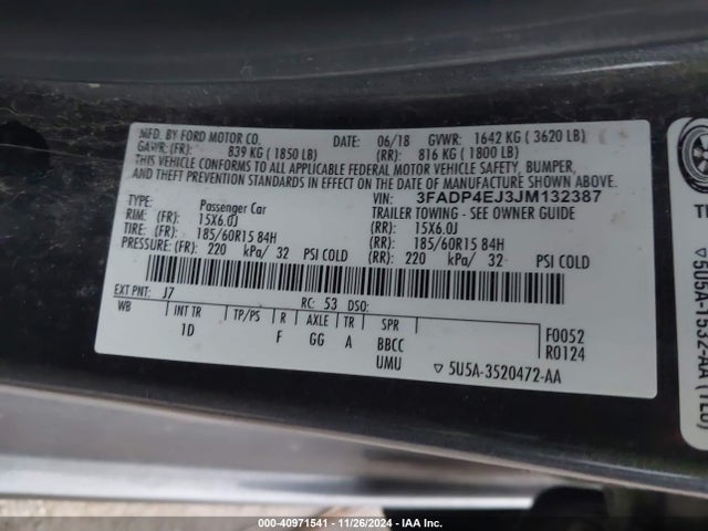 Ford FIESTA SE 2018 3FADP4EJ3JM132387 Image 9