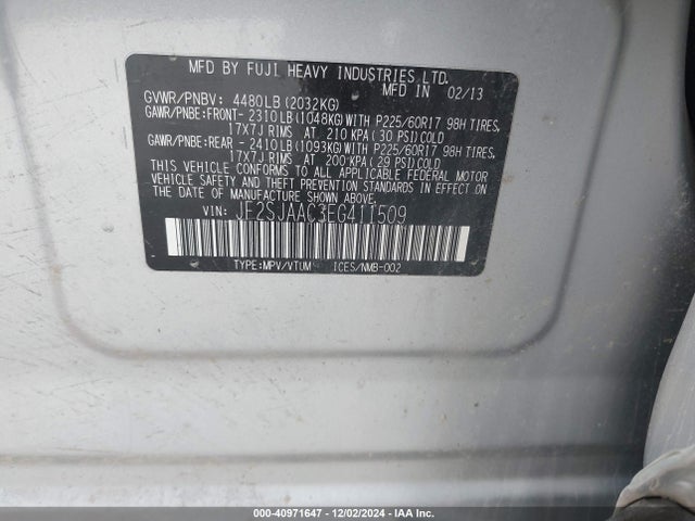 Subaru Forester 2.5i 2014 JF2SJAAC3EG411509 Image 9