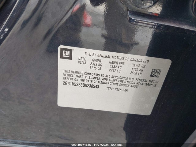 2013 CADILLAC XTS 2G61V5S38D9238543 Photo 8