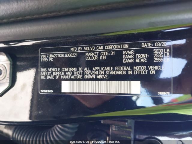 7JRA22TK8LG066221 Volvo S60 T6 Momentum