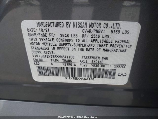 JN1EV7BRXNM341100 Infiniti Q50 Luxe Awd