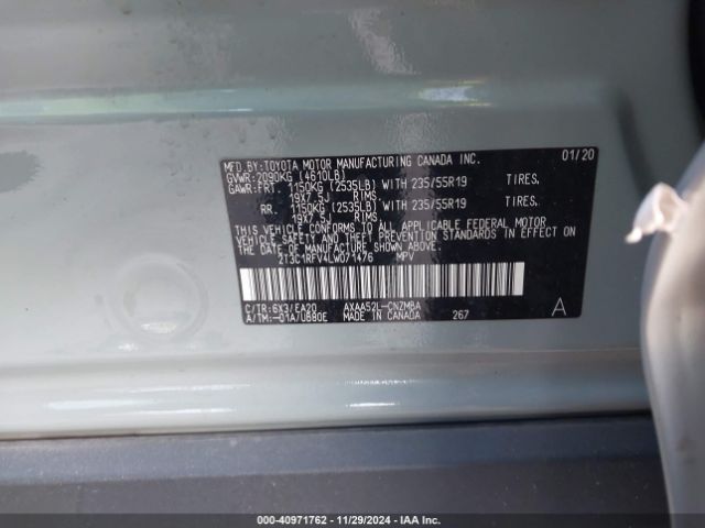 2T3C1RFV4LW071476 Toyota Rav4 Xle Premium