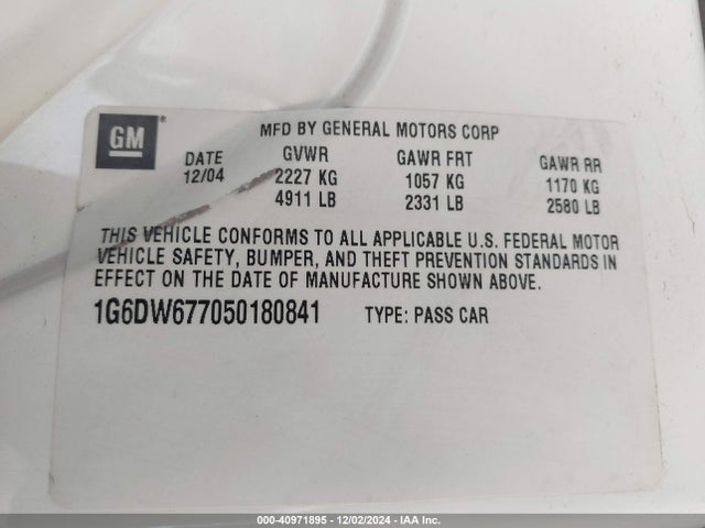 2005 CADILLAC STS 1G6DW677050180841 Photo 8