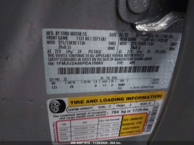 1FMJU2A86PEA15085 Ford Expedition Limited