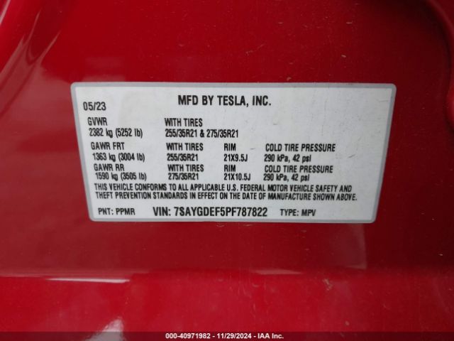 7SAYGDEF5PF787822 Tesla Model Y Performance Dual Motor All-wheel Drive