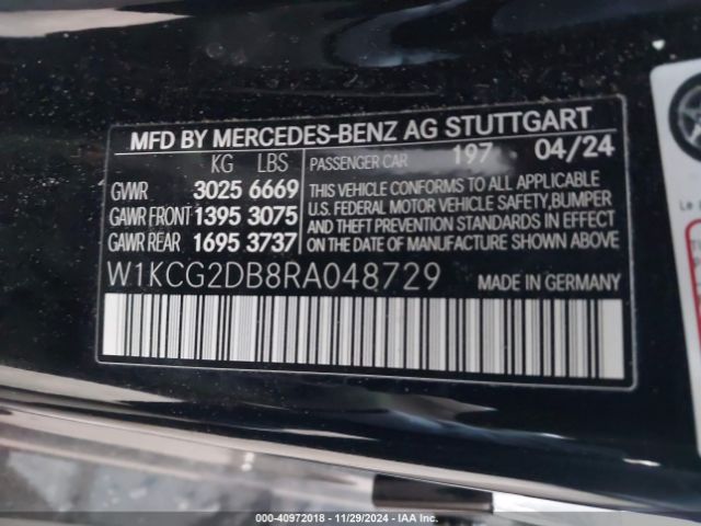 W1KCG2DB8RA048729 Mercedes-Benz EQS 450+