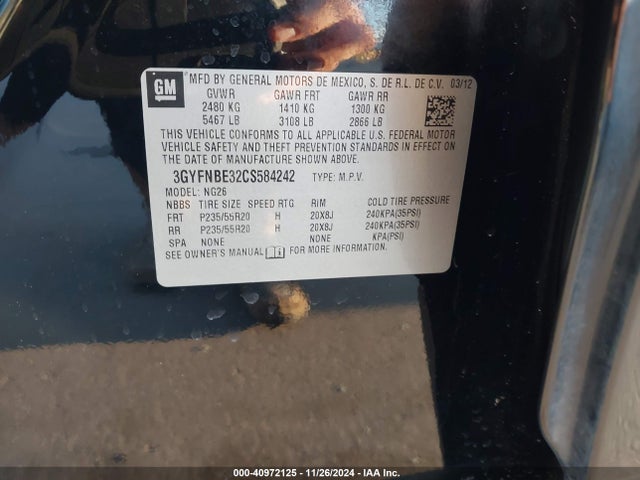 2012 CADILLAC SRX 3GYFNBE32CS584242 Photo 8