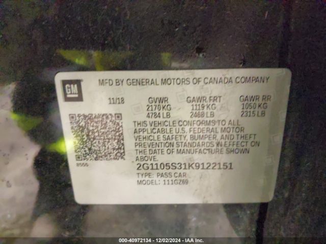 2G1105S31K9122151 Chevrolet Impala Premier