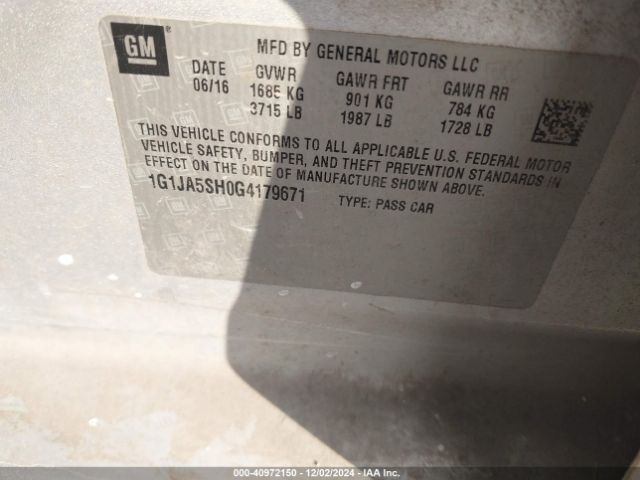 1G1JA5SH0G4179671 Chevrolet Sonic Ls Auto