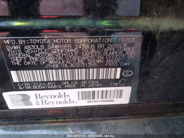 JTHBE1BL4E5031395 Lexus GS 350