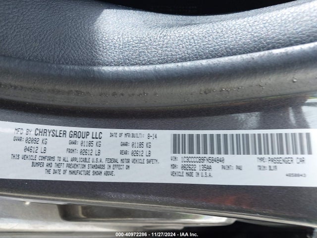 Chrysler 200 C 2015 1C3CCCCB9FN584840 Image 9