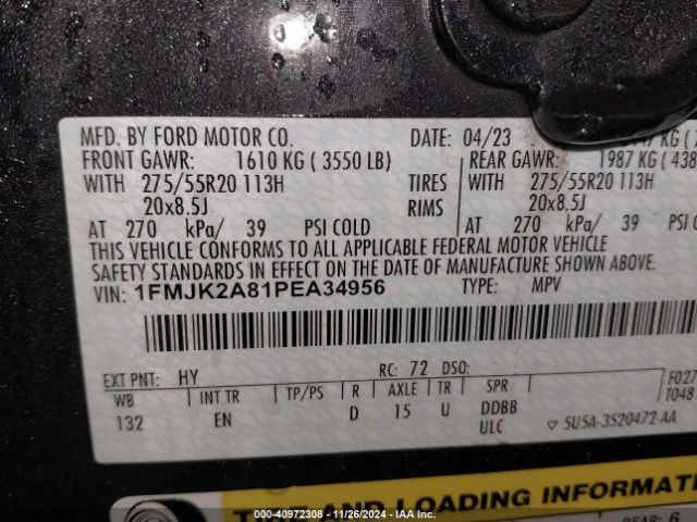 1FMJK2A81PEA34956 Ford Expedition Limited Max
