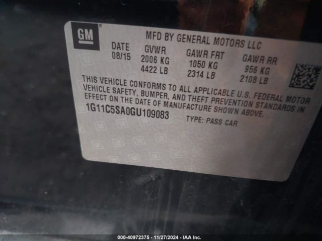1G11C5SA0GU109083 Chevrolet Malibu Limited Lt
